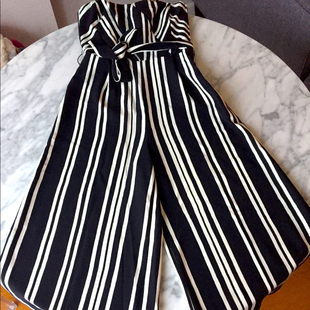 Striped formal jumpsuit